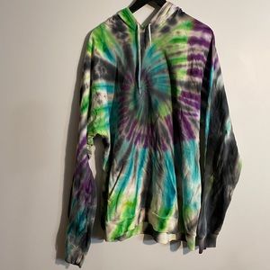P.Licious custom tie dye fleece hoodie